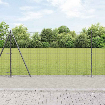 vidaXL Fence Post with Concrete Base 52 pcs Grey Powder-Coated Steel 1