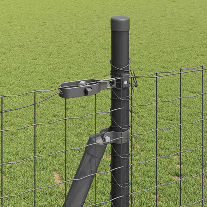 vidaXL Fence Post with Concrete Base 52 pcs Grey Powder-Coated Steel 4
