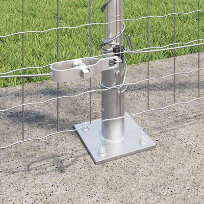 vidaXL Fence Post with Concrete Base 52 pcs Silver Powder-Coated Steel 3