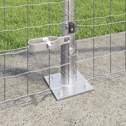 vidaXL Fence Post with Concrete Base 52 pcs Silver Powder-Coated Steel 3