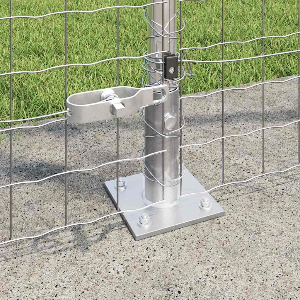 vidaXL Fence Post with Concrete Base 52 pcs Silver Powder-Coated Steel 3