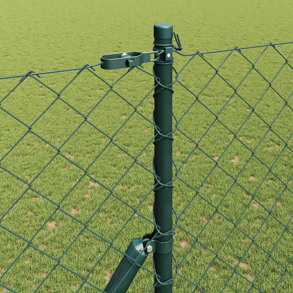 vidaXL Chainlink Fence Ground Fix 25 x 1.6 m PVC-Coated Steel Green 4