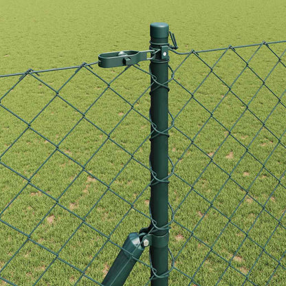 vidaXL Chainlink Fence Ground Fix 25 x 1.6 m PVC-Coated Steel Green 4