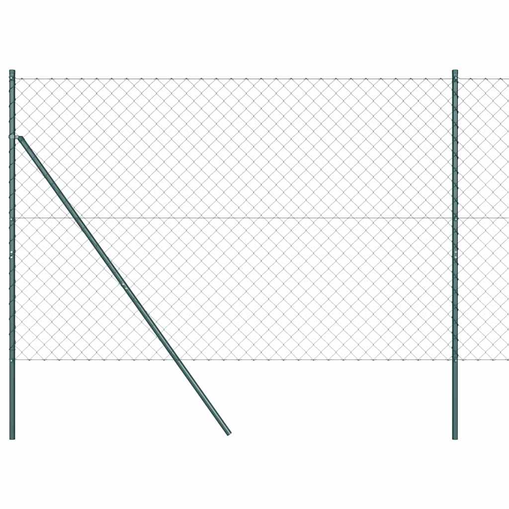 vidaXL Chainlink Fence Ground Fix 25 x 1.6 m PVC-Coated Steel Green 2