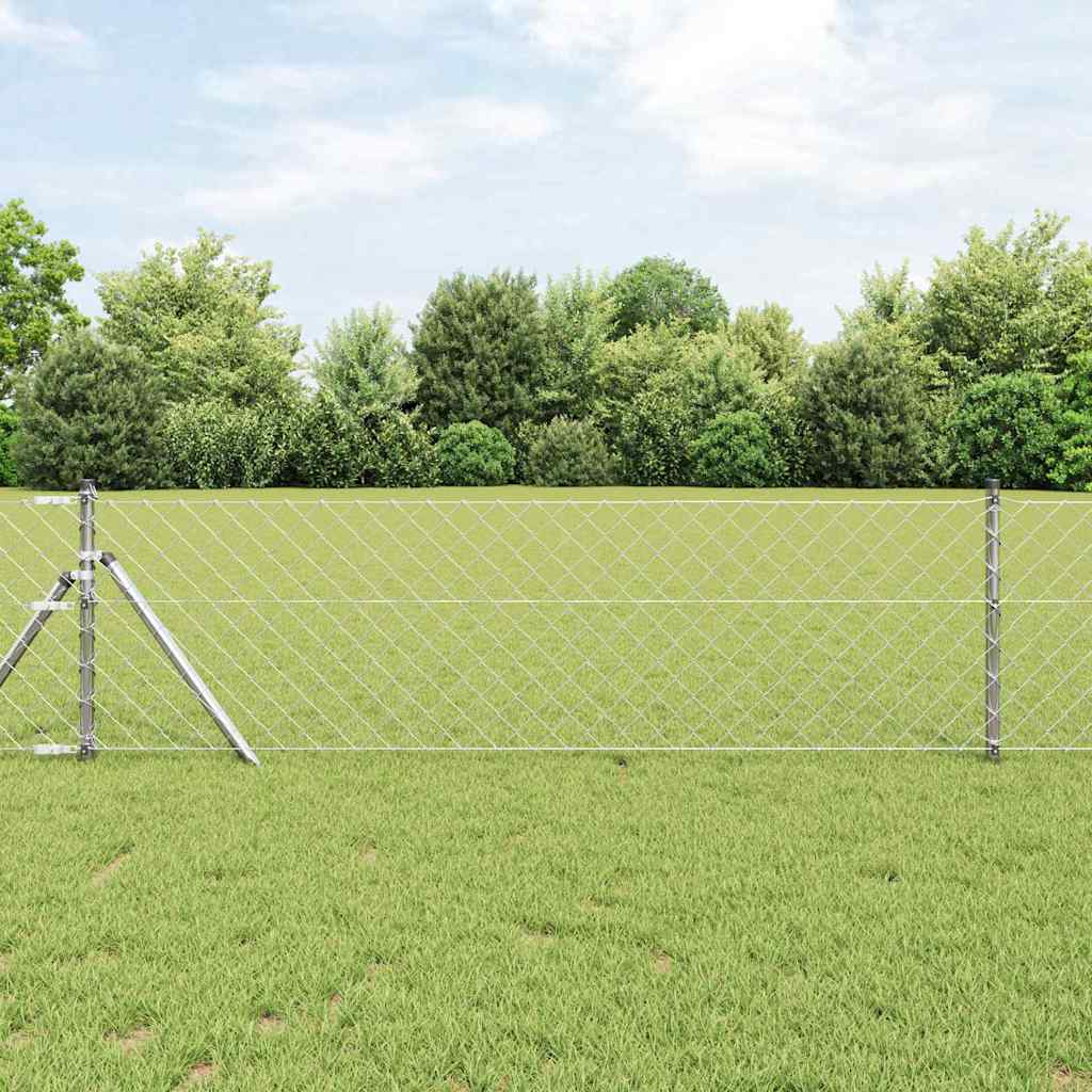 Chainlink Fence 25 x 0.4 m PVC-Coated Steel mesh Size 60 x 60 mm mesh Ground Fix Galvanised steel 0.4 m