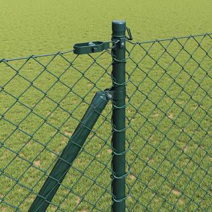 vidaXL Chainlink Fence with Spikes 25 x 1.6 m PVC-Coated Steel Green 4