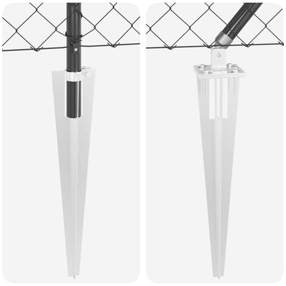 vidaXL Chainlink Fence with Spikes 25 x 1.6 m PVC-Coated Steel Grey 6