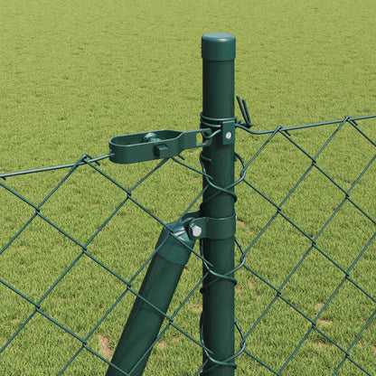 vidaXL Chainlink Fence with Concrete Base 25 x 1.6 m PVC-Coated Steel 5