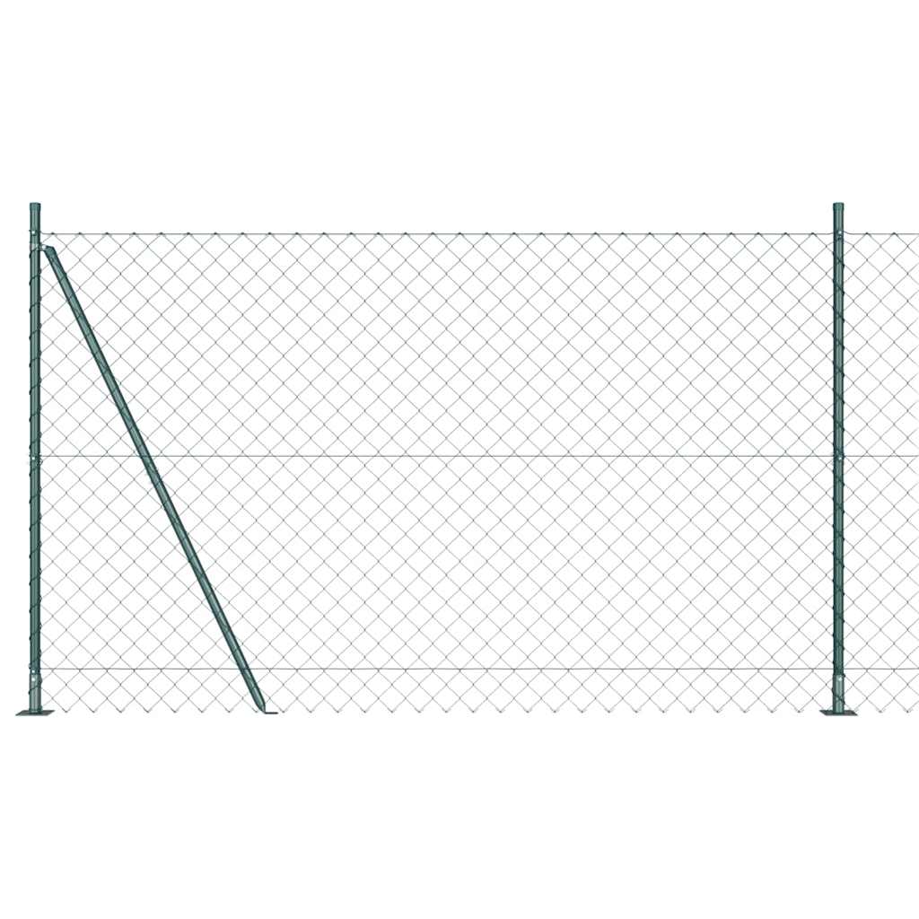 vidaXL Chainlink Fence with Concrete Base 25 x 1.6 m PVC-Coated Steel 2