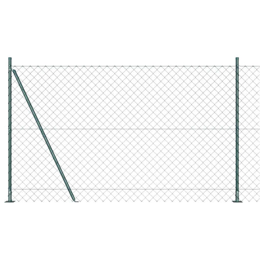 vidaXL Chainlink Fence with Concrete Base 25 x 1.6 m PVC-Coated Steel 2