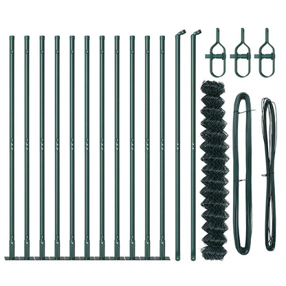 vidaXL Chainlink Fence with Concrete Base 25 x 1.6 m PVC-Coated Steel 6
