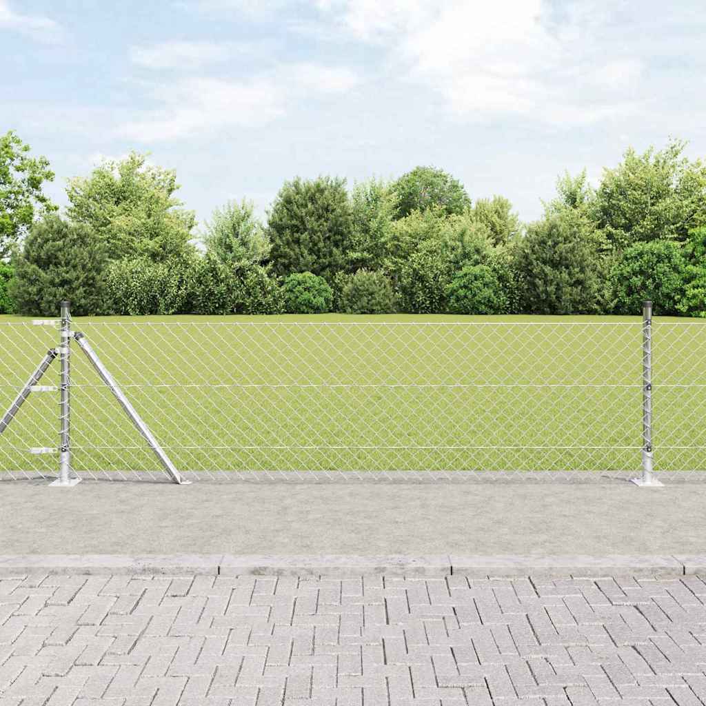 Chainlink Fence with Concrete Base 25 x 0.4 m PVC-Coated Steel mesh Size 60 x 60 mm mesh Concrete Base Fix Galvanised steel 0.4 m