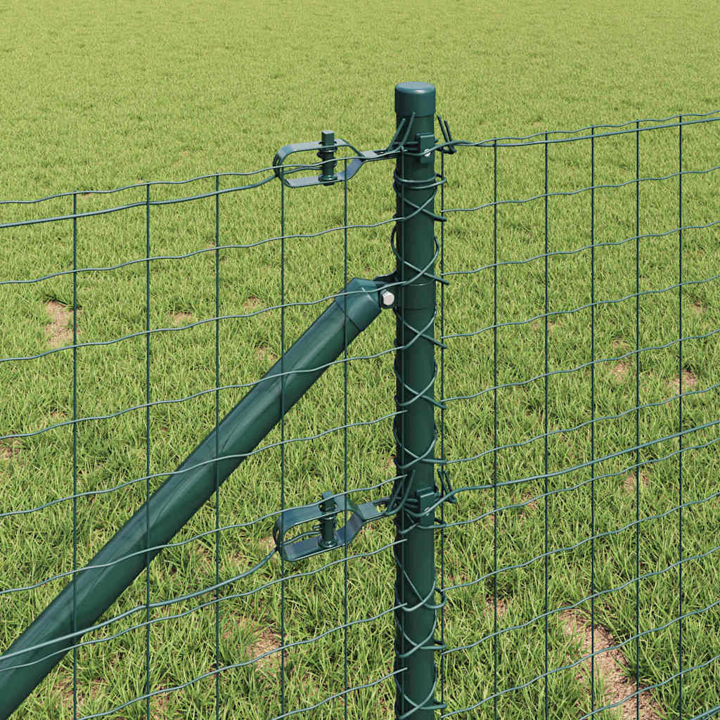 vidaXL Euro Fence with Spikes 50 x 0.6 m PVC-Coated Steel Green Mesh 4