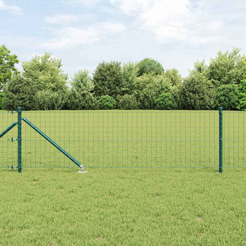 vidaXL Euro Fence with Spikes 50 x 0.6 m PVC-Coated Steel Green Mesh 1