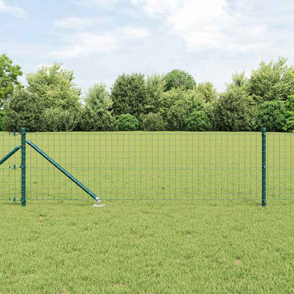 vidaXL Euro Fence with Spikes 50 x 0.6 m PVC-Coated Steel Green Mesh 1