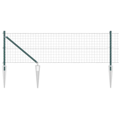 vidaXL Euro Fence with Spikes 50 x 0.6 m PVC-Coated Steel Green Mesh 2