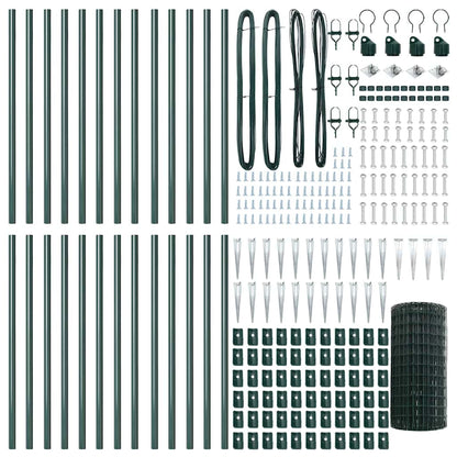 vidaXL Euro Fence with Spikes 50 x 0.6 m PVC-Coated Steel Green Mesh 6