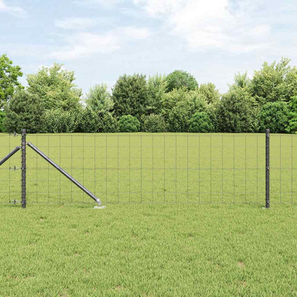 Euro Fence with Spikes 10 x 1 m PVC-Coated Steel Mesh Spike Anchor Fix Grey mesh Size 100 x 100 mm mesh 0.8 m