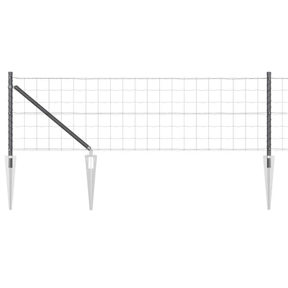 Euro Fence with Spikes 10 x 1 m PVC-Coated Steel Mesh Spike Anchor Fix Grey mesh Size 100 x 100 mm mesh 0.8 m