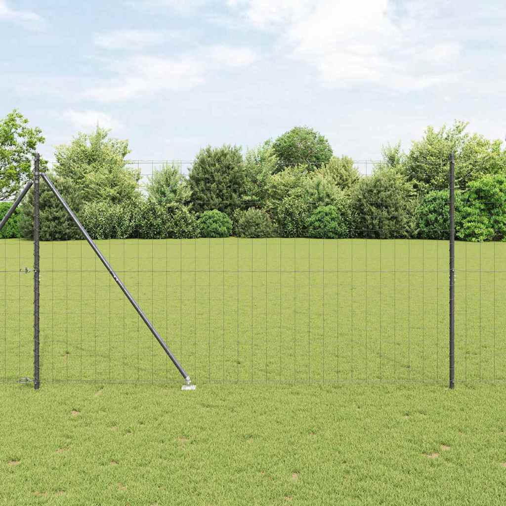 Euro Fence with Spikes 10 x 1 m PVC-Coated Steel Mesh Spike Anchor Fix Grey mesh Size 100 x 100 mm mesh 1.6 m