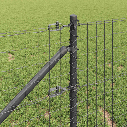 vidaXL Euro Fence with Spikes 50 x 0.6 m PVC-Coated Steel Grey Mesh 4