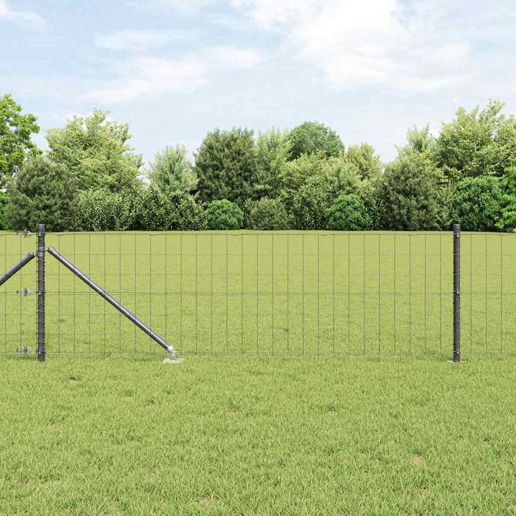 vidaXL Euro Fence with Spikes 50 x 0.4 m PVC-Coated Steel Mesh Spike Anchor Fix Grey
