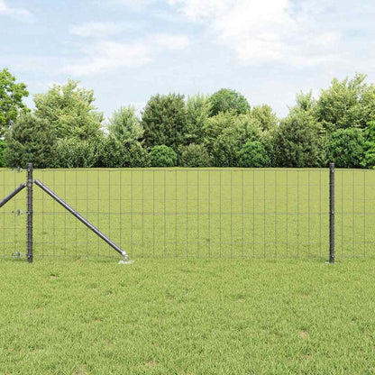vidaXL Euro Fence with Spikes 50 x 0.4 m PVC-Coated Steel Mesh Spike Anchor Fix Grey