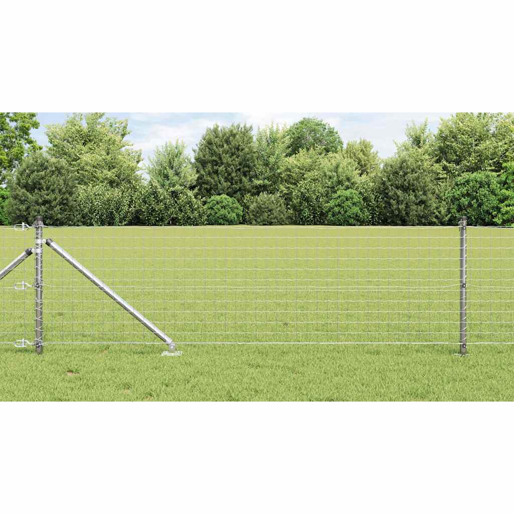 vidaXL Euro Fence with Spikes 50 x 0.4 m Silver Mesh Spike Anchor Fix Galvanised Steel