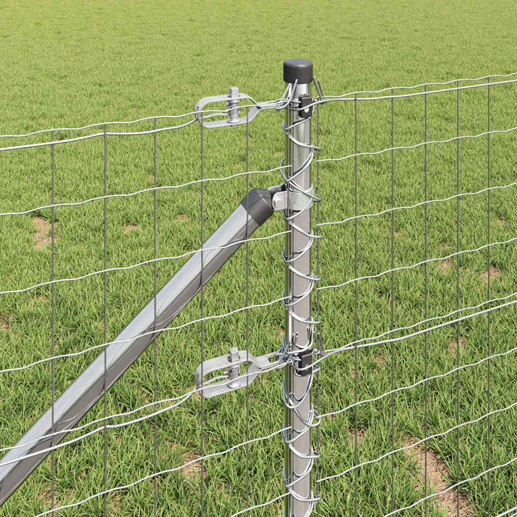 vidaXL Euro Fence with Spikes 50 x 0.6 m Galvanised Steel Silver Mesh 5