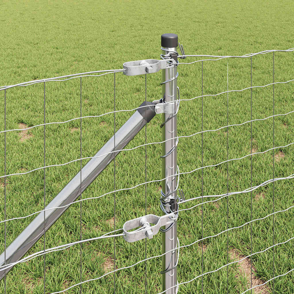 vidaXL Euro Fence with Spikes 50 x 0.6 m Galvanised Steel Silver Mesh 5