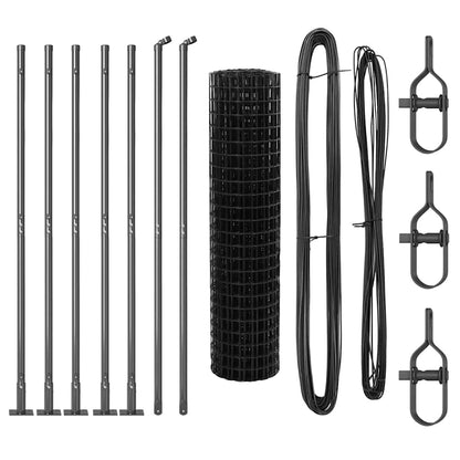 Euro Fence with Concrete Base 10 x 1 m PVC-Coated Steel Concrete Base Fix Grey mesh Size 100 x 100 mm mesh 1 m