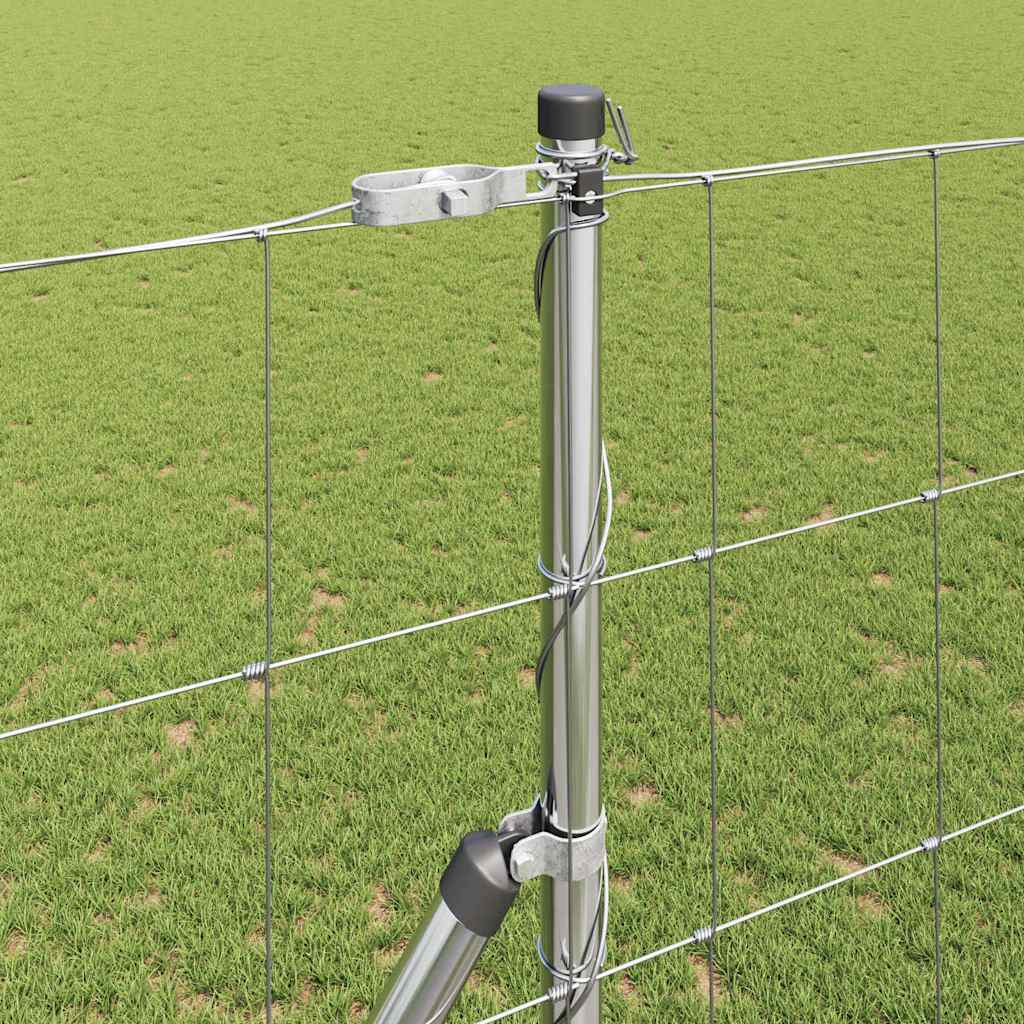 vidaXL Ground Fix Welded Wire Fence 50 x 1.5 m Galvanised Steel Silver 4