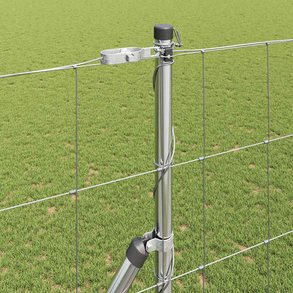 vidaXL Ground Fix Welded Wire Fence 50 x 1.5 m Galvanised Steel Silver 4