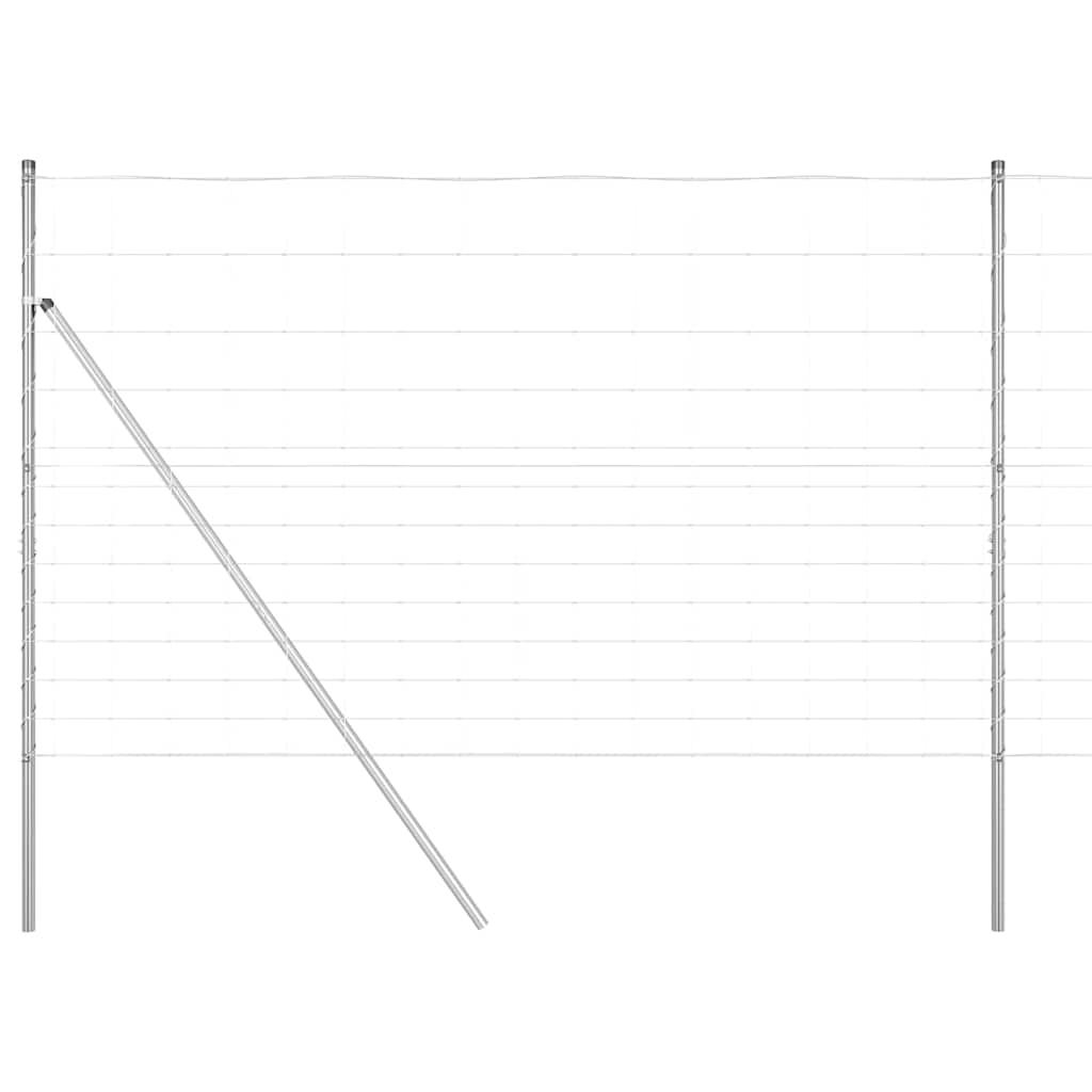 vidaXL Ground Fix Welded Wire Fence 50 x 1.5 m Galvanised Steel Silver 2