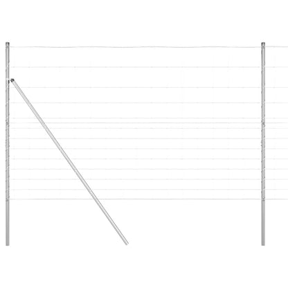 vidaXL Ground Fix Welded Wire Fence 50 x 1.5 m Galvanised Steel Silver 2