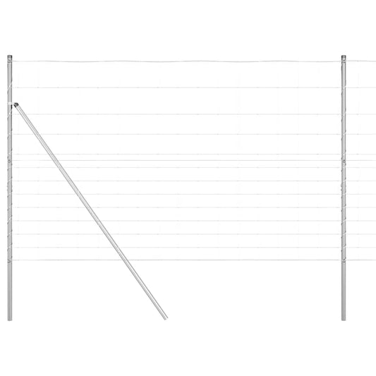 vidaXL Ground Fix Welded Wire Fence 50 x 1.5 m Galvanised Steel Silver 2