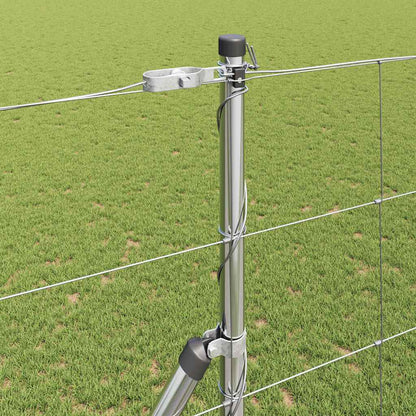 vidaXL Ground Fix Welded Wire Fence 50 x 1.5 m Galvanised Steel Silver 4