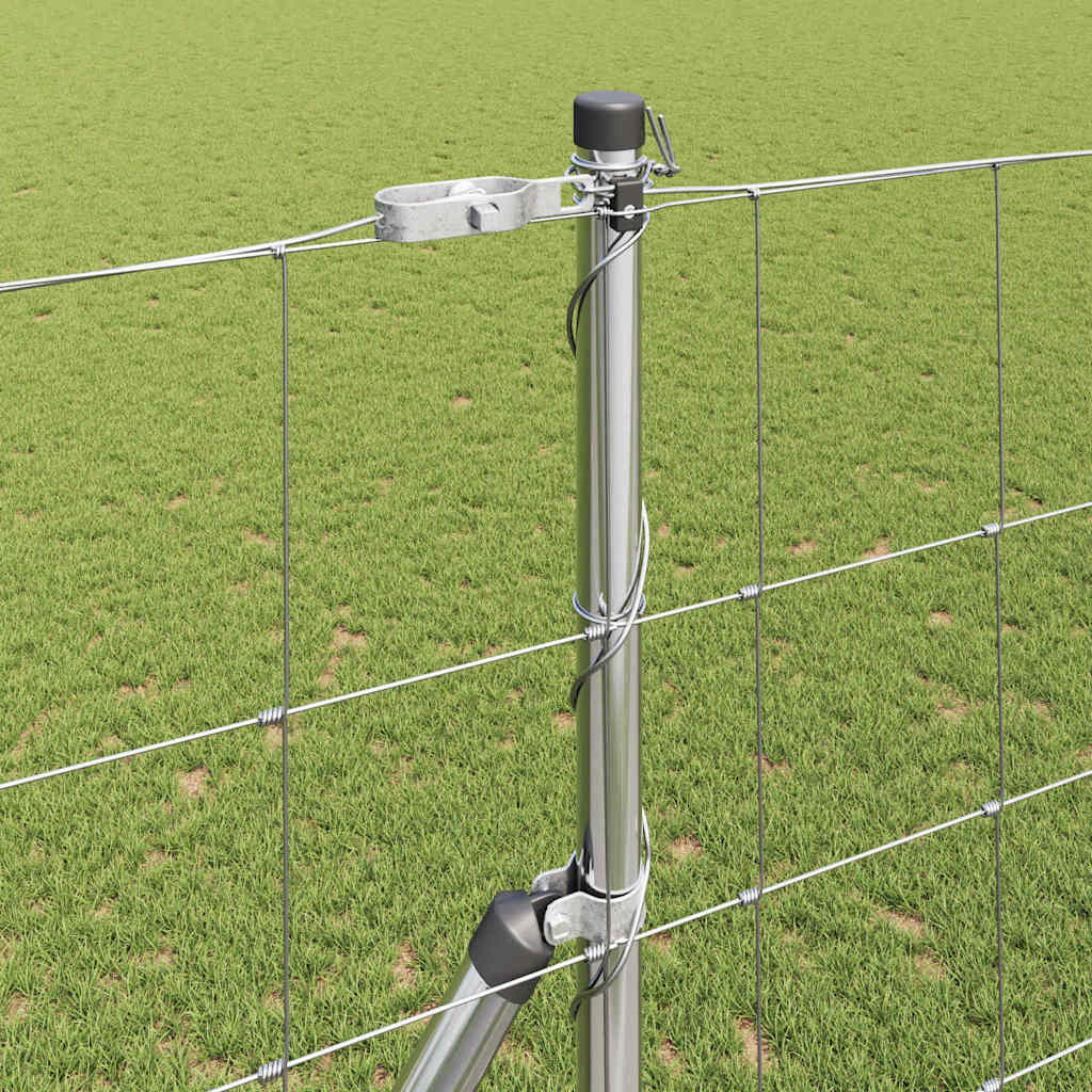 vidaXL Ground Fix Welded Wire Fence 50 x 1.5 m Galvanised Steel Silver 4
