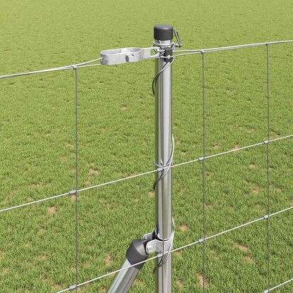 vidaXL Ground Fix Welded Wire Fence 50 x 1.5 m Galvanised Steel Silver 4