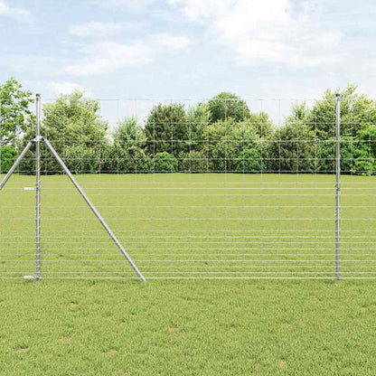 vidaXL Ground Fix Welded Wire Fence 50 x 1.5 m Galvanised Steel Silver 1