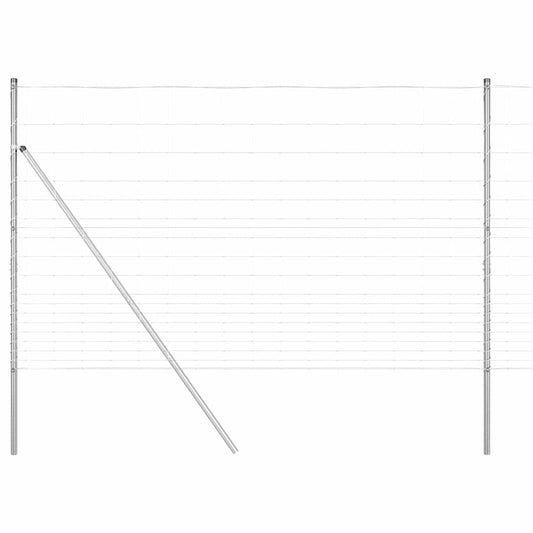 vidaXL Ground Fix Welded Wire Fence 50 x 1.5 m Galvanised Steel Silver 2