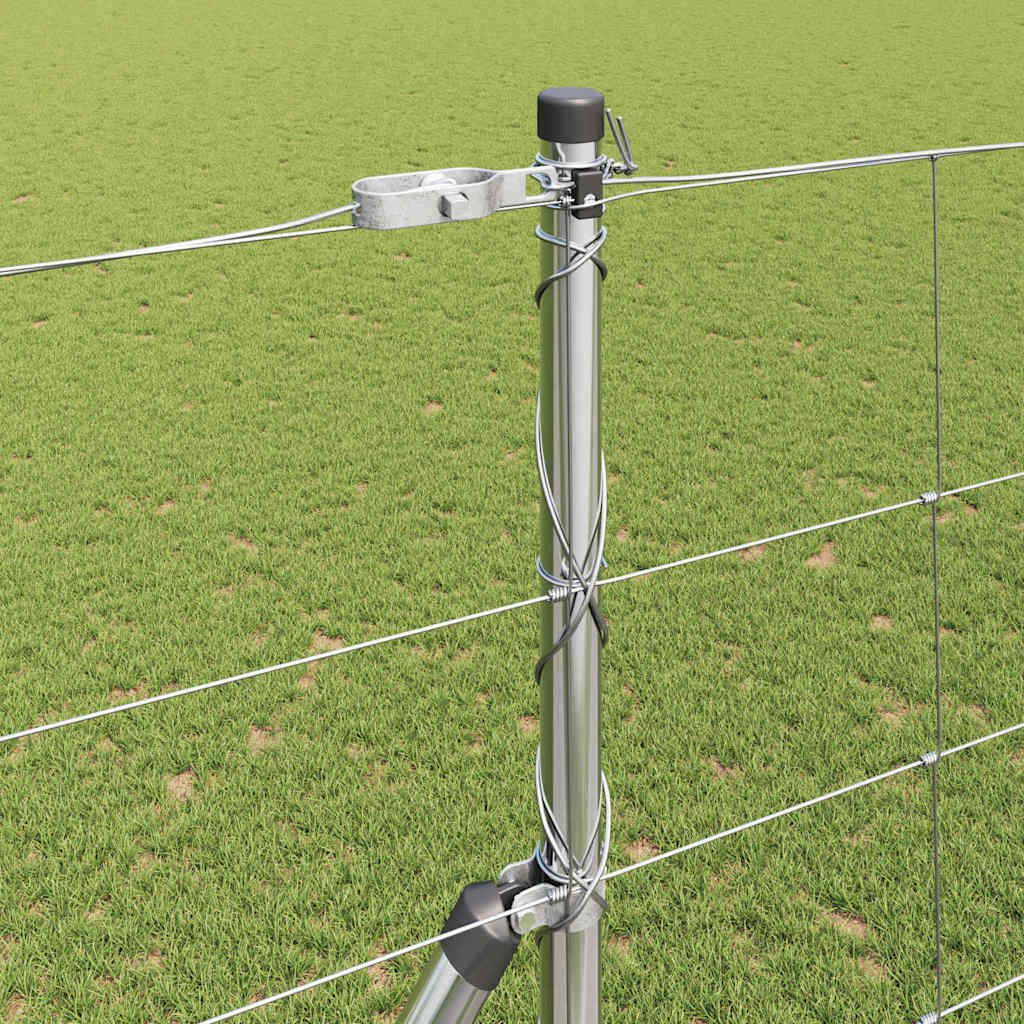 vidaXL Ground Fix Welded Wire Fence 50 x 1.6 m Galvanised Steel Silver 4