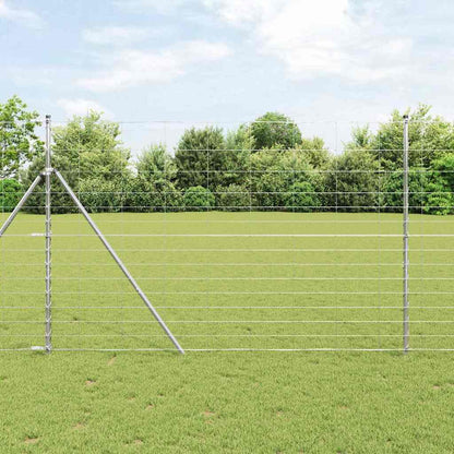 vidaXL Ground Fix Welded Wire Fence 50 x 1.6 m Galvanised Steel Silver 1