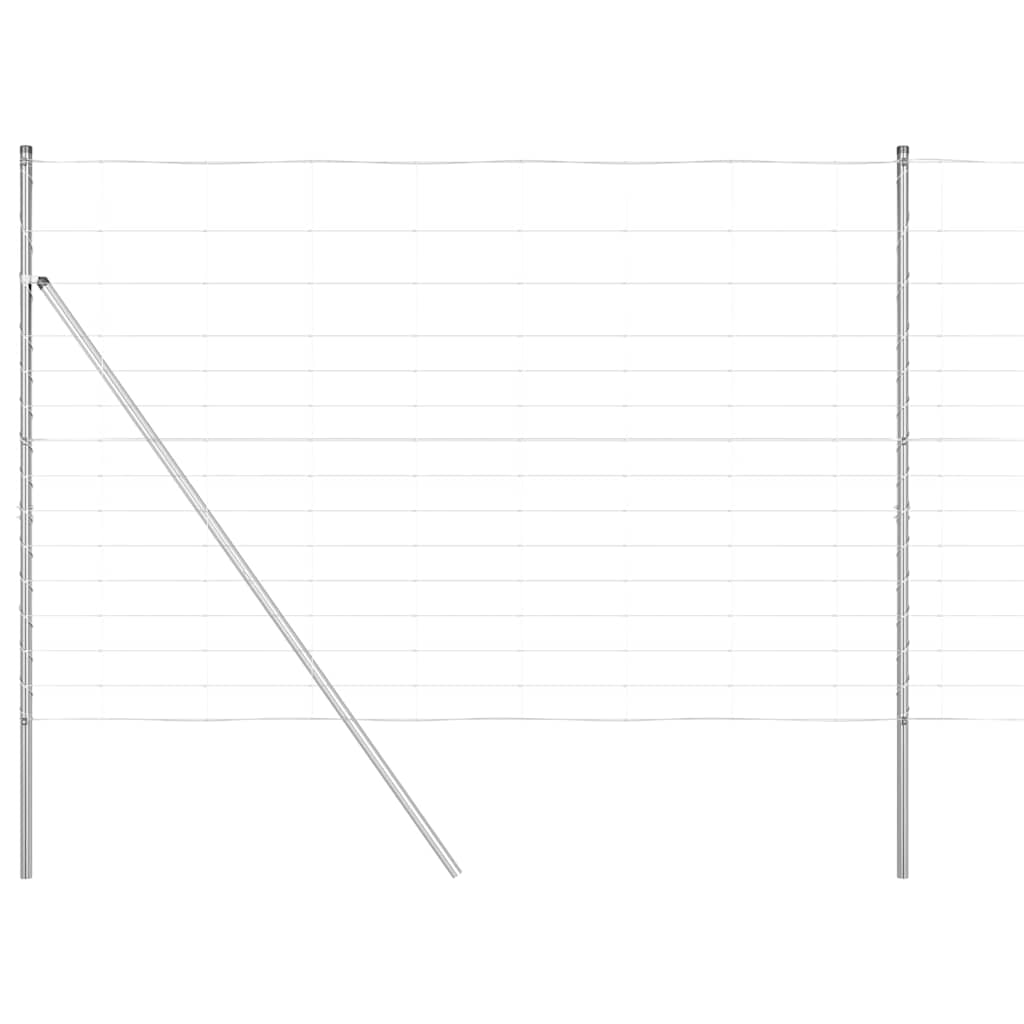 vidaXL Ground Fix Welded Wire Fence 50 x 1.6 m Galvanised Steel Silver 2