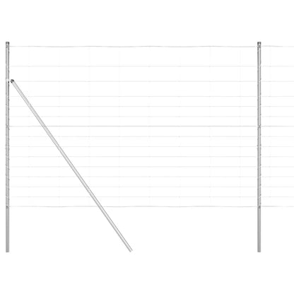 vidaXL Ground Fix Welded Wire Fence 50 x 1.6 m Galvanised Steel Silver 2