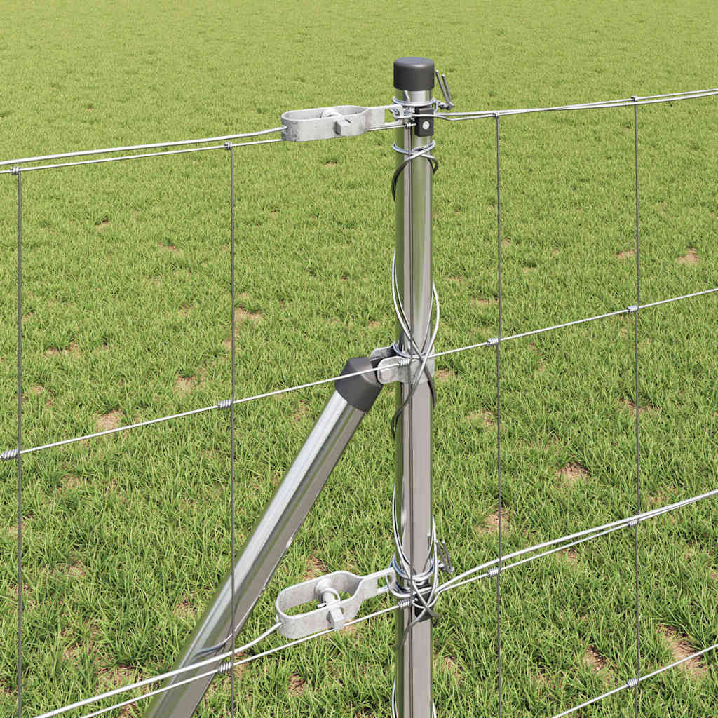 vidaXL Ground Fix Welded Wire Fence 100 x 0.8 m Galvanised Steel Mesh 4