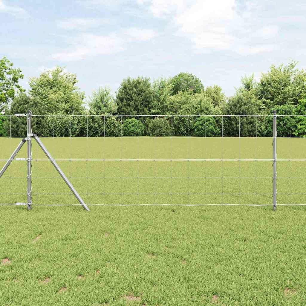 vidaXL Ground Fix Welded Wire Fence 100 x 0.8 m Galvanised Steel Mesh 1