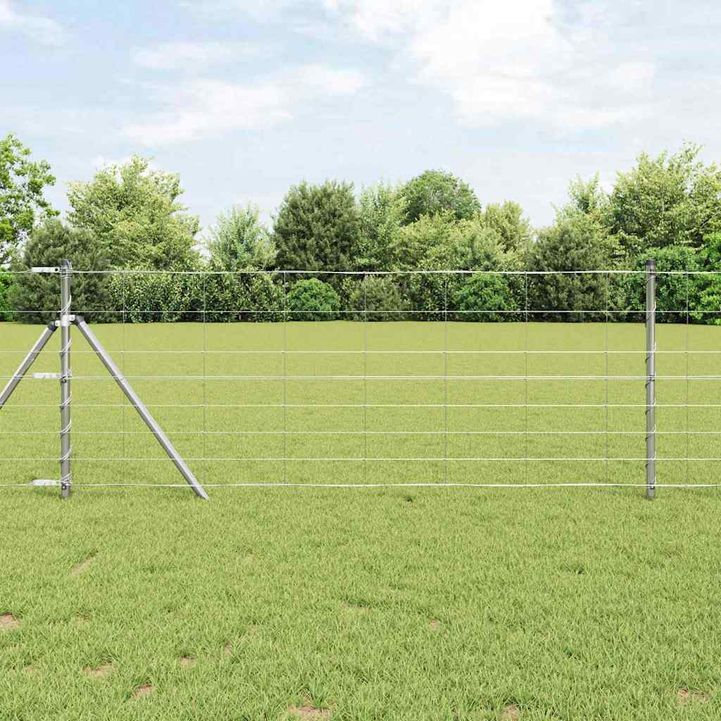 vidaXL Ground Fix Welded Wire Fence 100 x 0.8 m Galvanised Steel Mesh 1