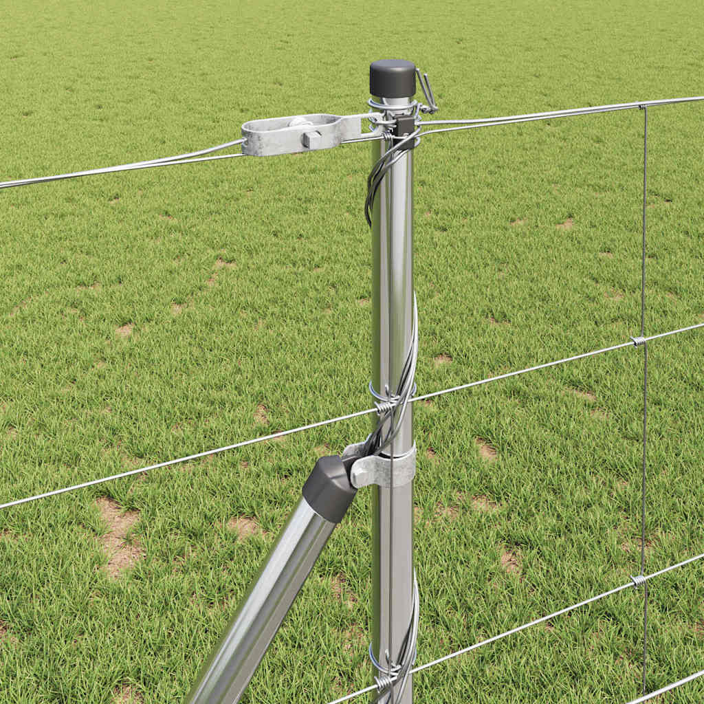 vidaXL Ground Fix Welded Wire Fence 100 x 1 m Galvanised Steel Silver 4