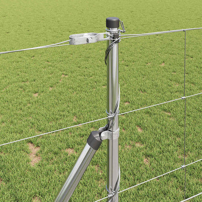 vidaXL Ground Fix Welded Wire Fence 100 x 1 m Galvanised Steel Silver 4
